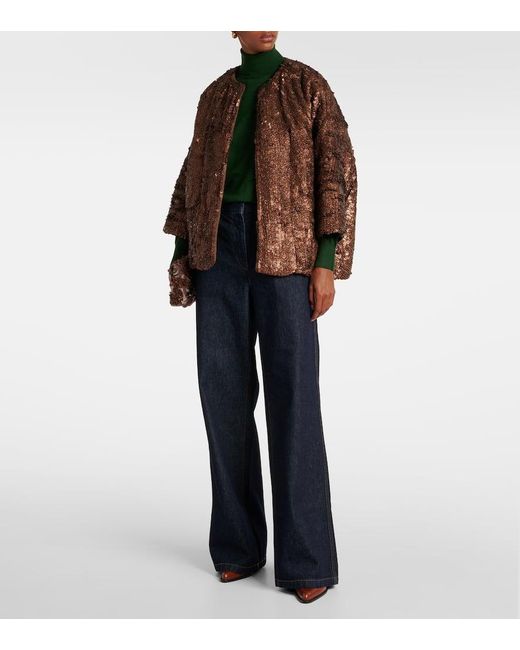 Jeans Flared A Vita Alta di Dries Van Noten in Blue