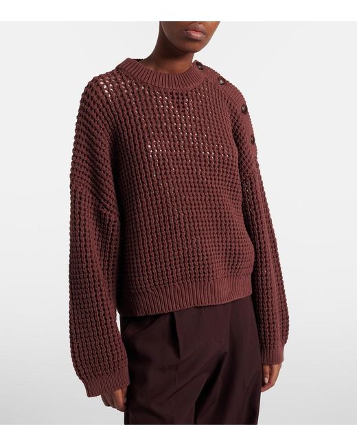Brunello Cucinelli Purple Cotton-Blend Sweater
