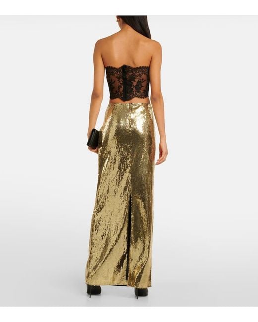Dolce & Gabbana Metallic Cropped-Top Mit Pailletten