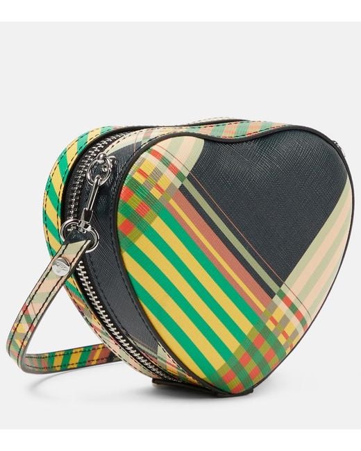 Vivienne Westwood Green Saff Heart Mini Faux Leather Shoulder Bag