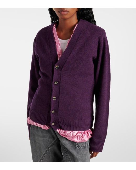 J.W. Anderson Purple Cardigan Aus Wolle Und Satin