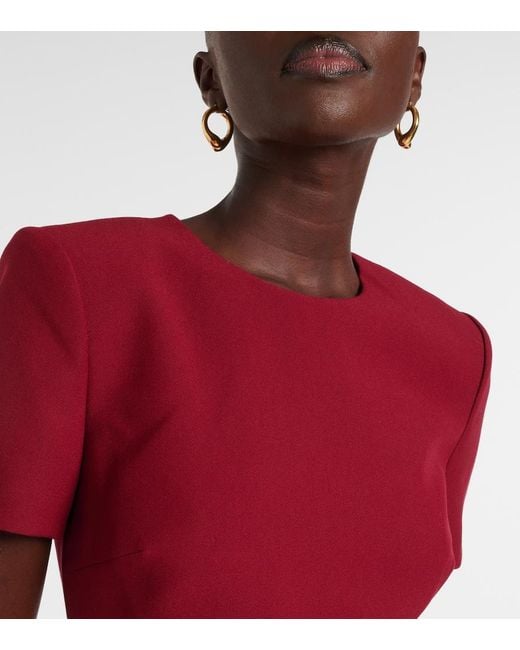 Roland Mouret Red Crepe Midi Dress