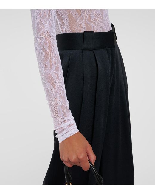 Wardrobe NYC Floral Chantilly Lace Bodysuit in White Lyst