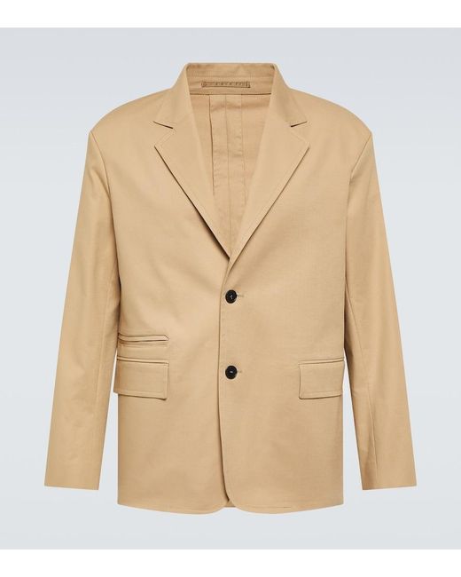 Lanvin Natural Deconstructed Cotton-Blend Blazer for men