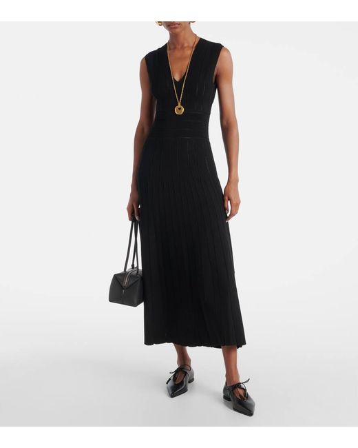 Max Mara Black Maxikleid Tallone Aus Strick