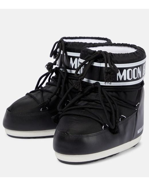 Moon Boot Black Icon Low 2 Lace-Up Nylon Snow Boots