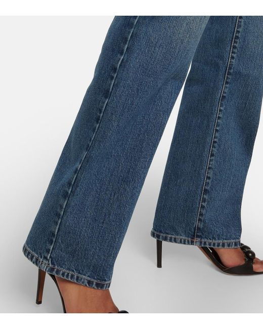 Alaïa Blue Lover Low-Rise Straight Jeans