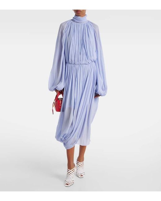 Robe Midi En Soie Stella McCartney en coloris Blue