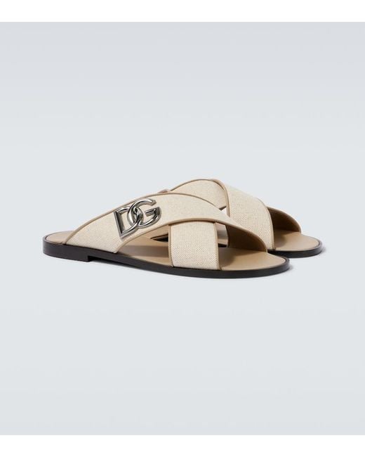Dolce & Gabbana Multicolor Salt&Pepper Nappa Sandal for men