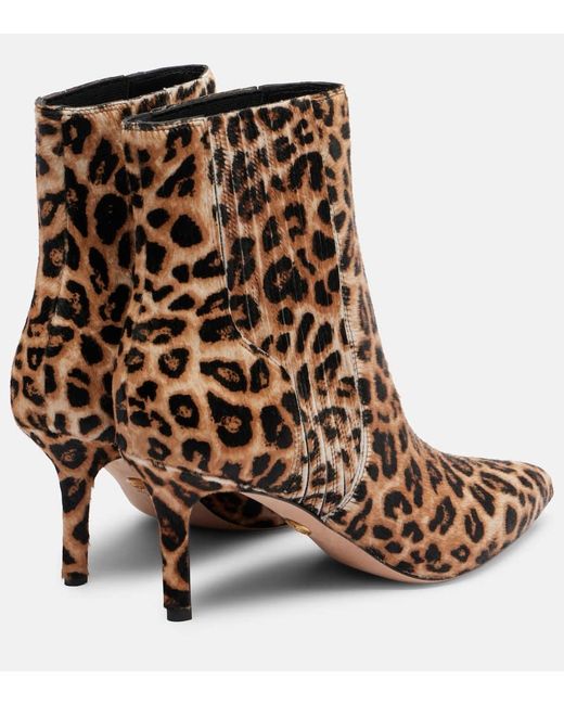 Veronica Beard Brown Lisa 70 Leopard-Print Calf Hair Ankle Boots