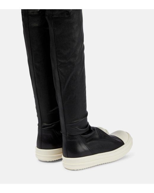 Rick Owens Black Kniestrumpf-Sneaker
