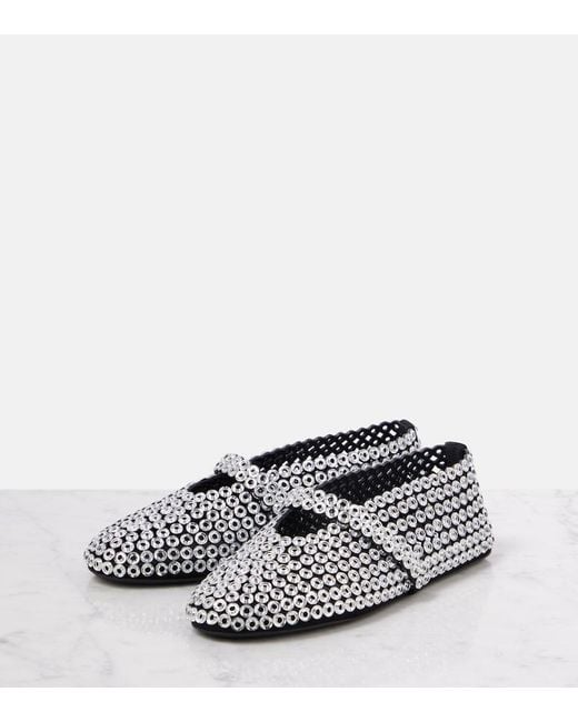 Alaïa Gray Ballerinas Eyelet