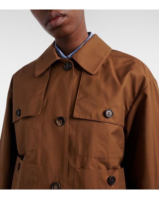 Max Mara Brown The Cube Bouquet Cotton-Blend Twill Jacket