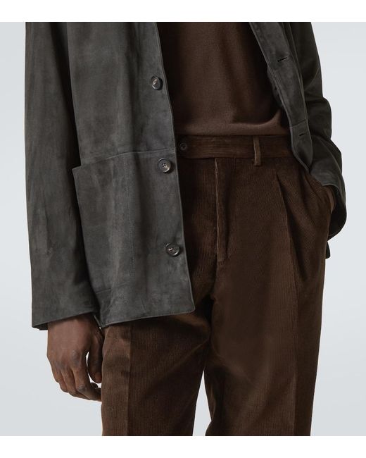 Saman Amel Gerade Hose Amo Aus Baumwoll-Cord in Brown für Herren