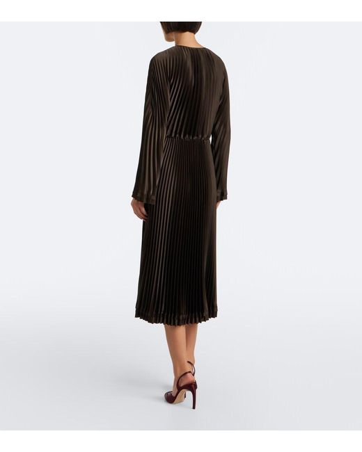 Vince Black Pleated Midi Dress