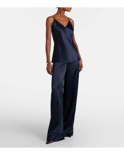 Joseph Blue Clea Silk Satin Camisole