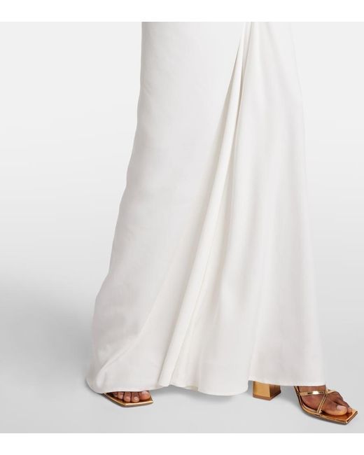Christopher Esber White Fusion Ruched Maxi Dress