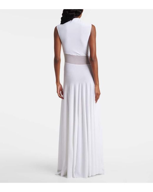 Alaïa White Turtleneck Maxi Dress