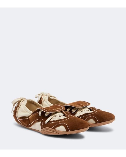 Acne Brown Leather And Suede Sneakers
