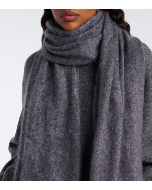Lisa Yang Purple Brushed Cashmere Scarf