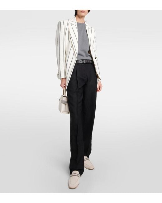 Brunello Cucinelli Black Twill Straight Pants