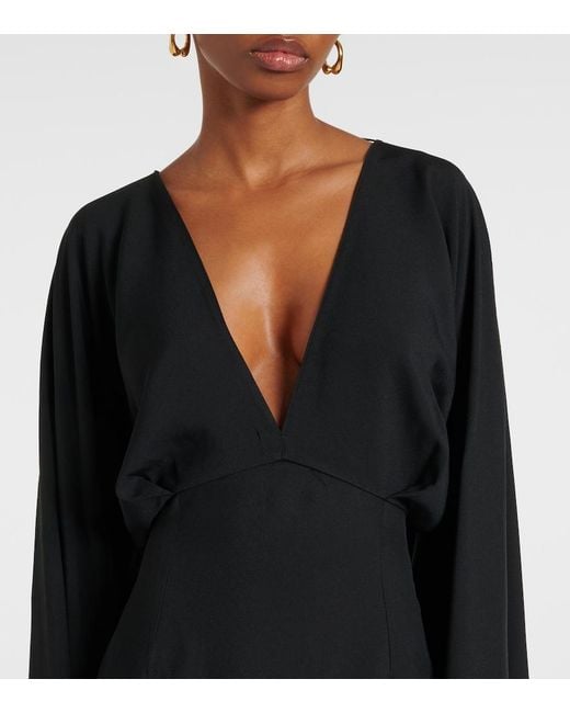 Taller Marmo Black Magnifique Fringed Crepe Gown