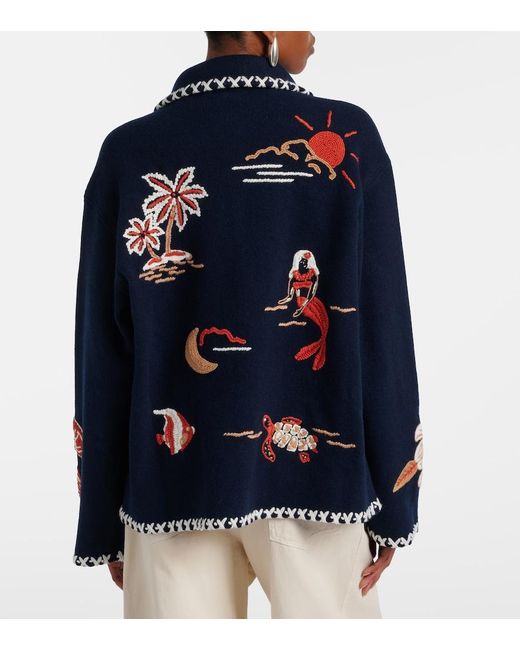 Alanui Blue Remember Me Virgin Wool Jacket