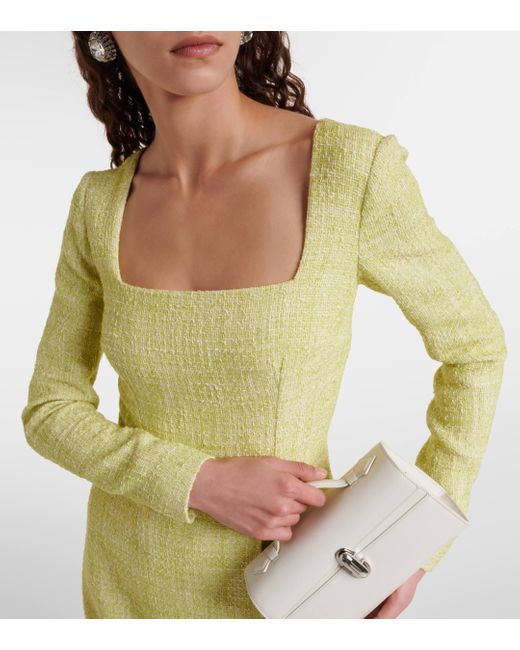 Emilia Wickstead Yellow Fara Cotton-blend Tweed Midi Dress