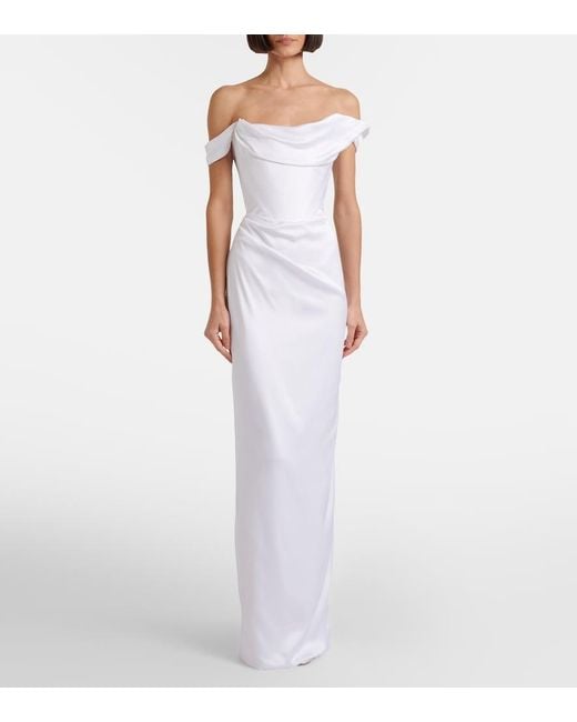 Vivienne Westwood White Bridal Nova Grace Satin Bustier Gown