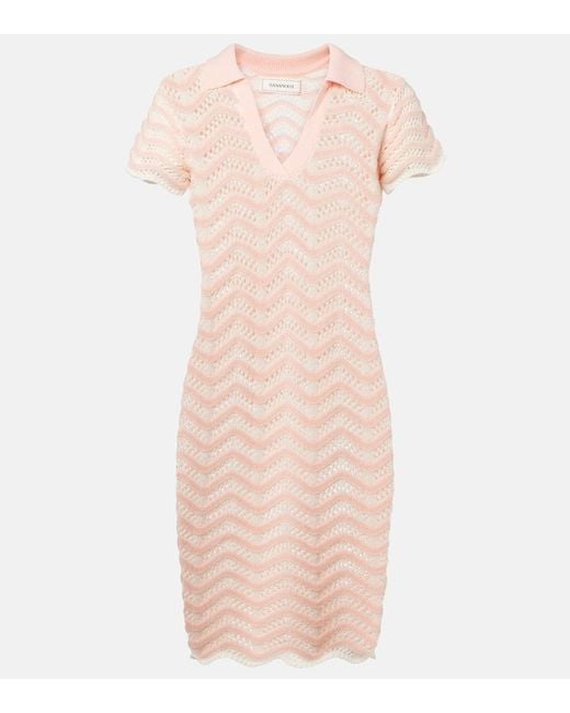 Bananhot Pink Coco Striped Cotton-Blend Minidress