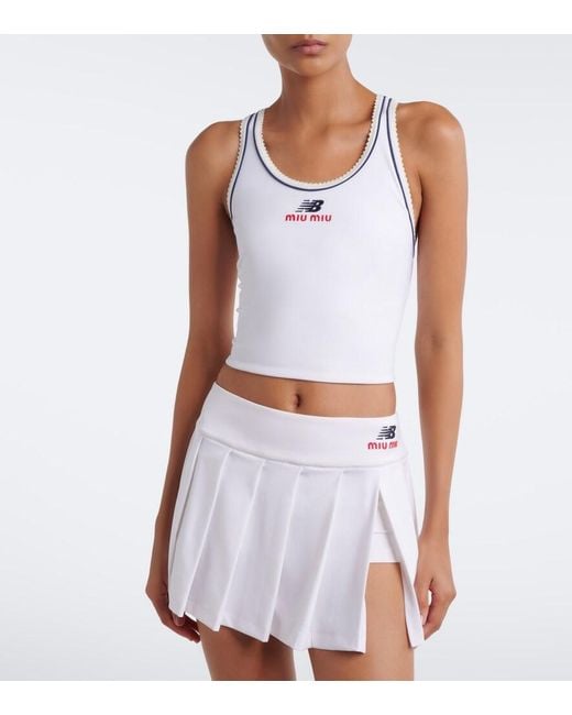 Miu Miu White X New Balance Jersey Crop Top