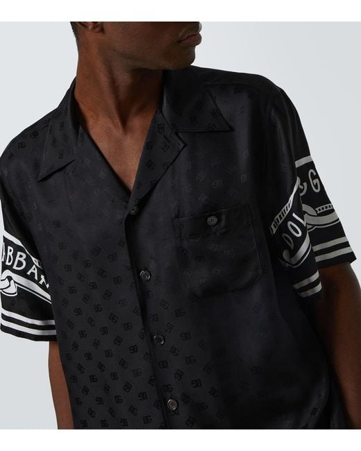 Dolce & Gabbana Black Bandana Silk Shirt for men
