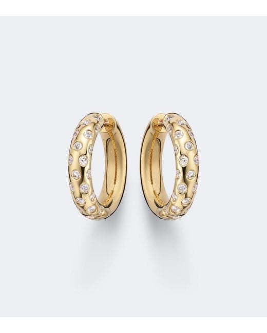 Anita Ko Metallic Cosmo 18Kt Hoop Earrings With Diamonds