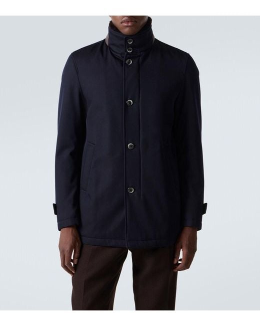 Herno Blue Virgin Wool Jacket for men