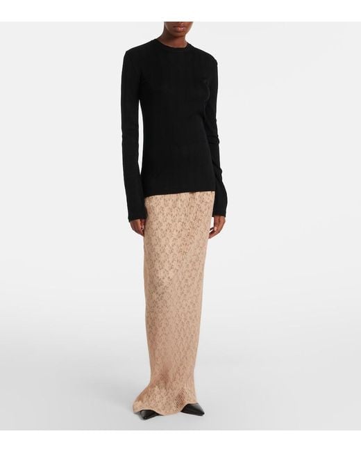 The Row Natural Bandi Ribbed-Knit Maxi Skirt