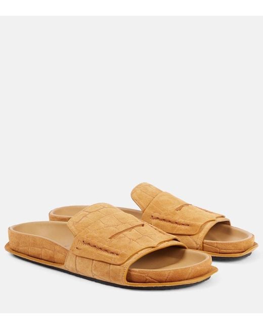 Jacquemus Brown Mocassin Suede Slides