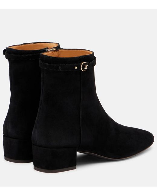 Tod's Black Suede Ankle Boots