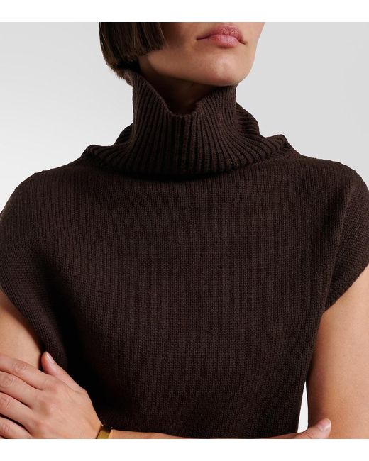 Jardin Des Orangers Black Turtleneck Wool And Cashmere Sweater Vest