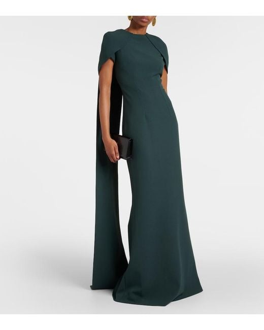 Safiyaa Green Caped Gown