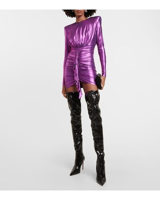 Alexandre Vauthier Black Elixir Sequined Over-The-Knee Boots