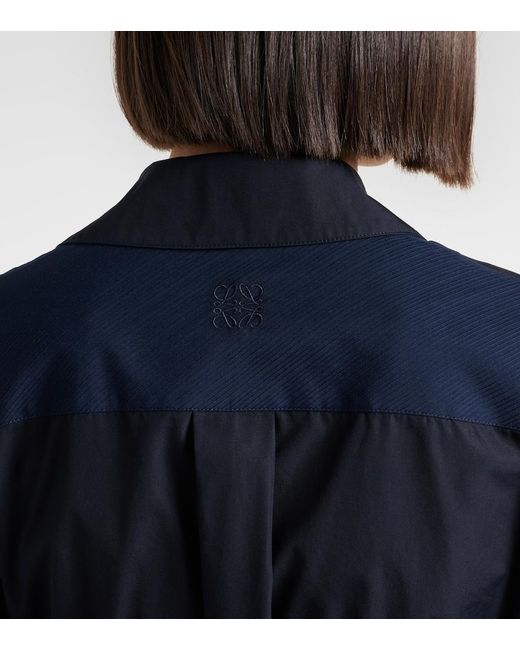 Loewe Blue Draped Cotton Wrap Dress