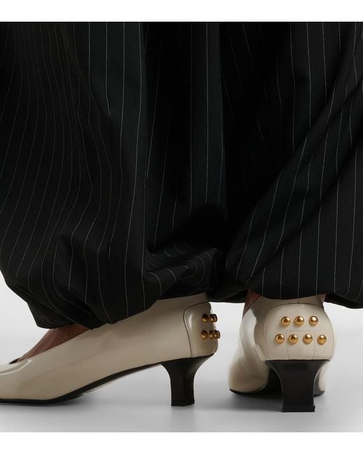 Tod's White Leather Pumps