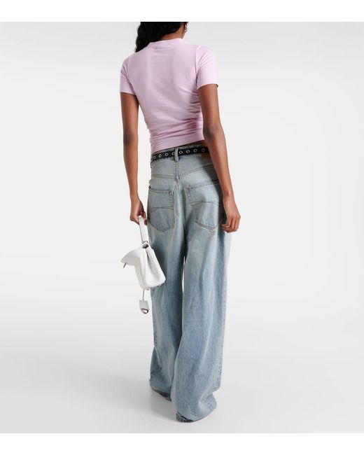 Balenciaga Pink Printed Cotton Jersey T-Shirt