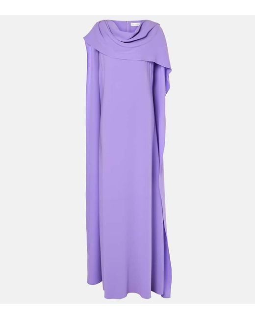 Robe Longue En Soie Melangee Oscar de la Renta en coloris Purple
