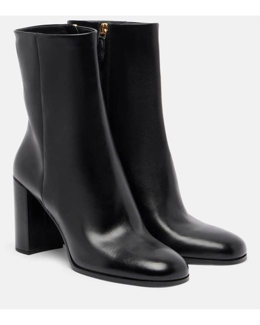Prada Women's Black 85 Leather Ankle Boots
