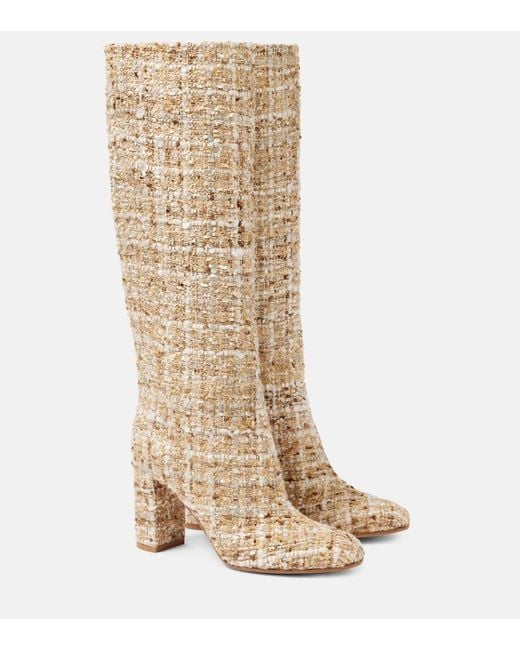 Gianvito Rossi Natural Boucle Knee-High Boots