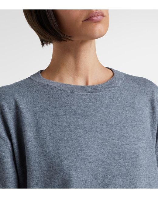 Lisa Yang Gray Rubie Cotton And Cashmere T-Shirt