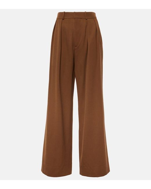 Wardrobe NYC Brown Weite Low-Rise-Hose aus Wolle