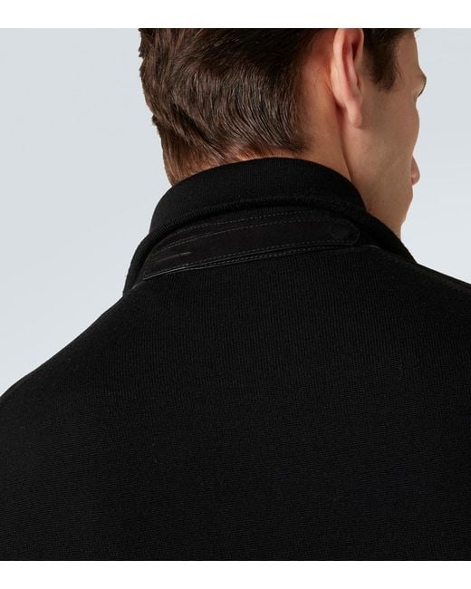 Tom Ford Jacke Aus Einem Wollgemisch Mit Veloursleder in Black für Herren