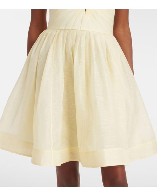 Zimmermann Natural Illuminate V Neck Mini Dress